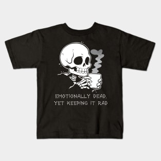 Funny Skeleton Lazy Costume Goth Men Women Funny Halloween Kids T-Shirt